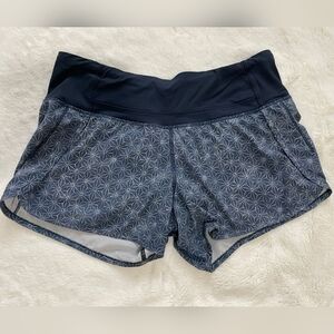 Lululemon Athletica Navy Patterned Athletic Shorts - Size 4